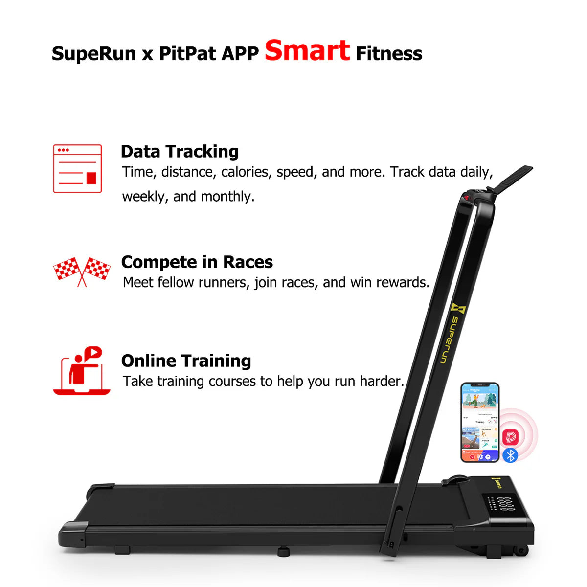 Treadmill™ Q1 Mini | Klappbares Laufband mit Handlauf